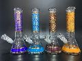 500gm Multi Printed Coated  Asians Tiger conical glass bongs
