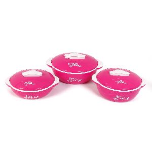 Jayco Fine Dine Three Piece Pink Casserole Set