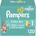 Pampers Baby Dry Disposable Diapers Size 1, 2, 3, 4, 5, and 6