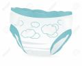 Feel Free Microfiber White & Green Printed baby diaper